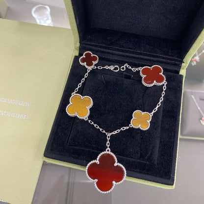 „Glow Jewelry“ KLEE 5 MOTIVE SILBER KARNEOL TIGERAUGE ARMBAND