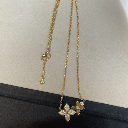 [Glow Jewelry]STAR BLOSSOM NECKLACE PINK GOLD DIAMONDS
