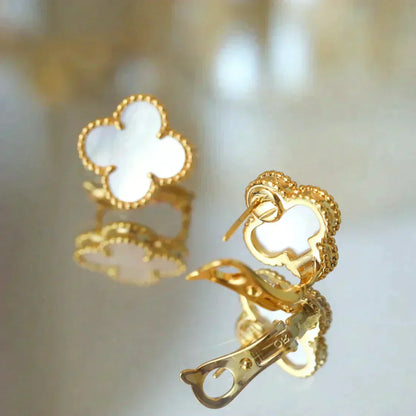 ¡®Glow Jewelry¡¯CLOVER MEDIUM 1 MOTIFS WEISSE MOP OHRSTECKER