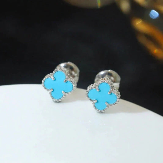 ¡®Glow Jewelry¡¯CLOVER MINI 9,5MM ONYX-OHRSTECKER SILBER
