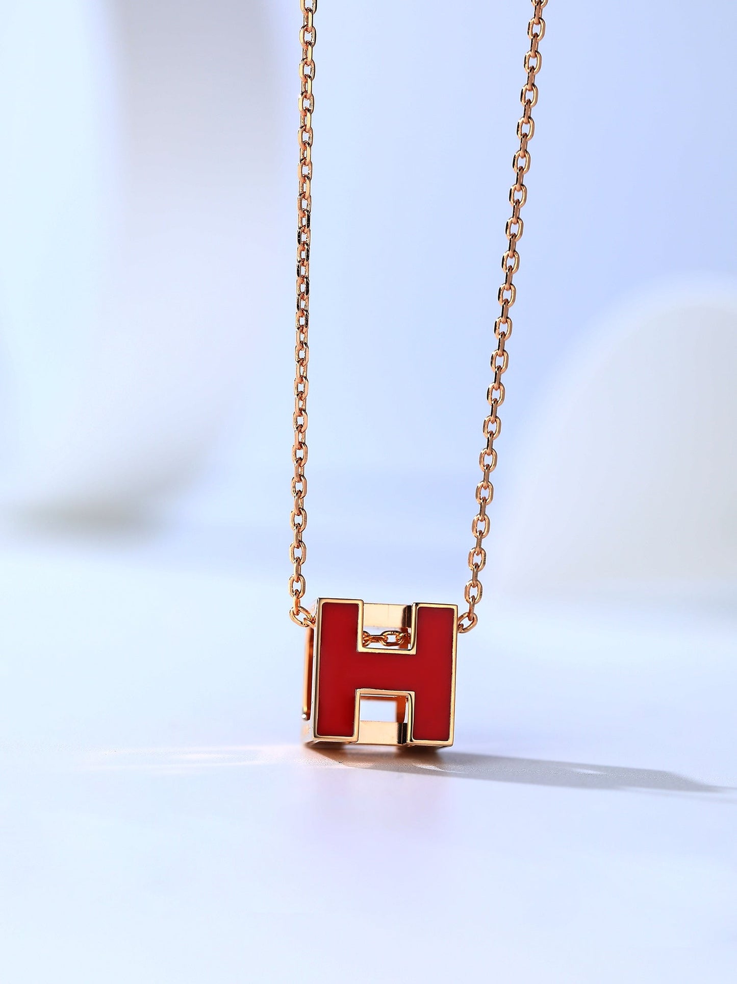 [Glow Jewelry]H CAGE PINK GOLD NECKLACE