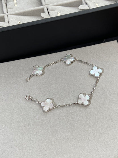 [Glow Jewelry]Neue KOLLEKTION CLOVER WHITE PEARL MOP 5 MOTIV ARMBÄNDER