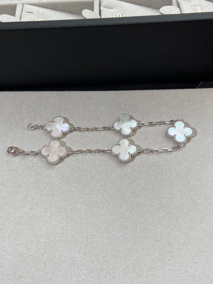 [Glow Jewelry]Neue KOLLEKTION CLOVER WHITE PEARL MOP 5 MOTIV ARMBÄNDER