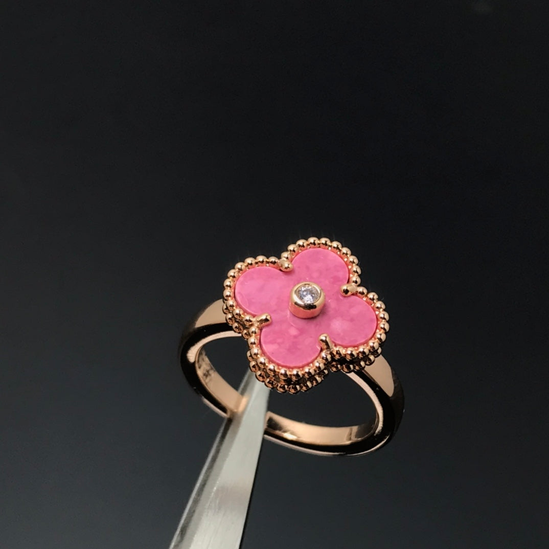 ¡®Glow Jewelry¡¯CLOVER RHODONITE ROSE GOLD RING