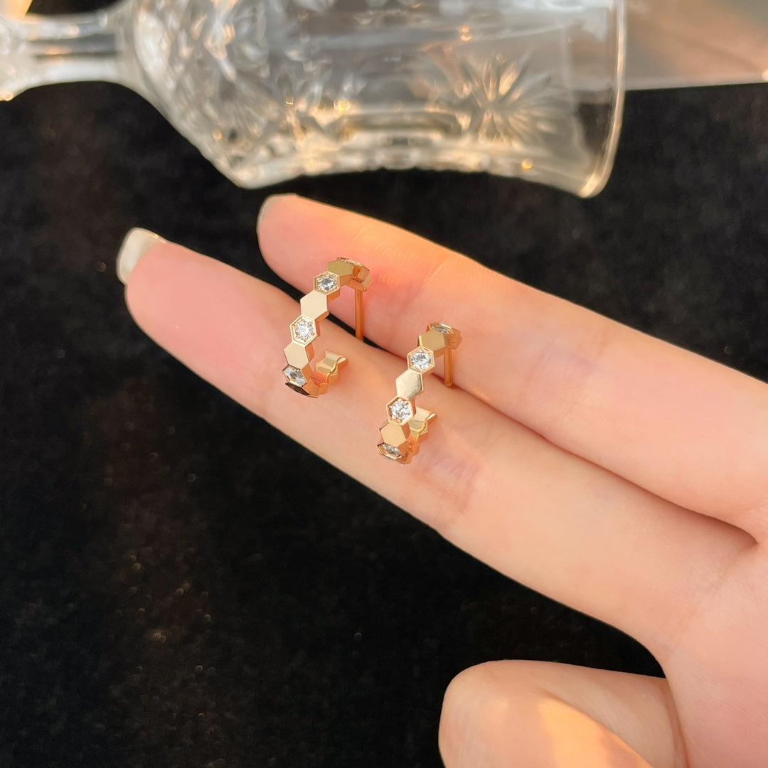 ¡®Glow Jewelry¡¯BEE LOVE DIAMOND HOOP EARRINGS