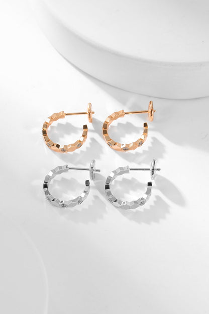 [Glow Jewelry]BEE LOVE DIAMOND HOOP EARRINGS