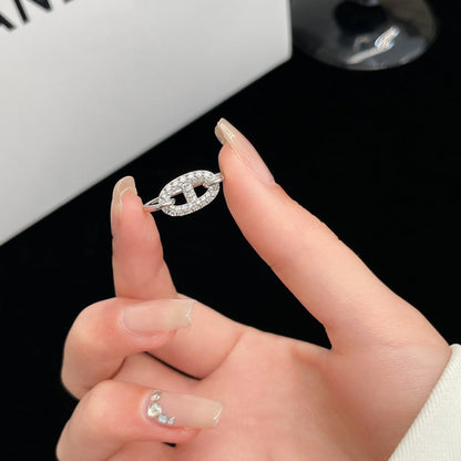 „Glow Jewelry“ RONDE KLEINER SILBERNER DIAMANTENRING