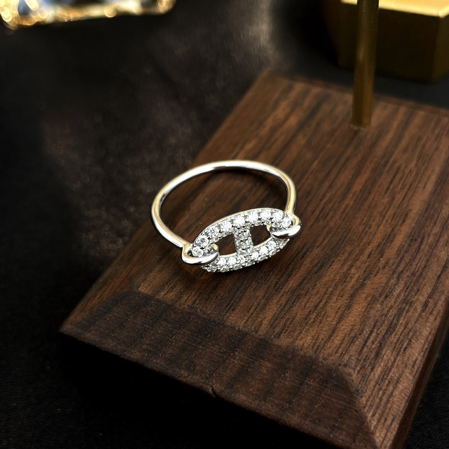 „Glow Jewelry“ RONDE KLEINER SILBERNER DIAMANTENRING