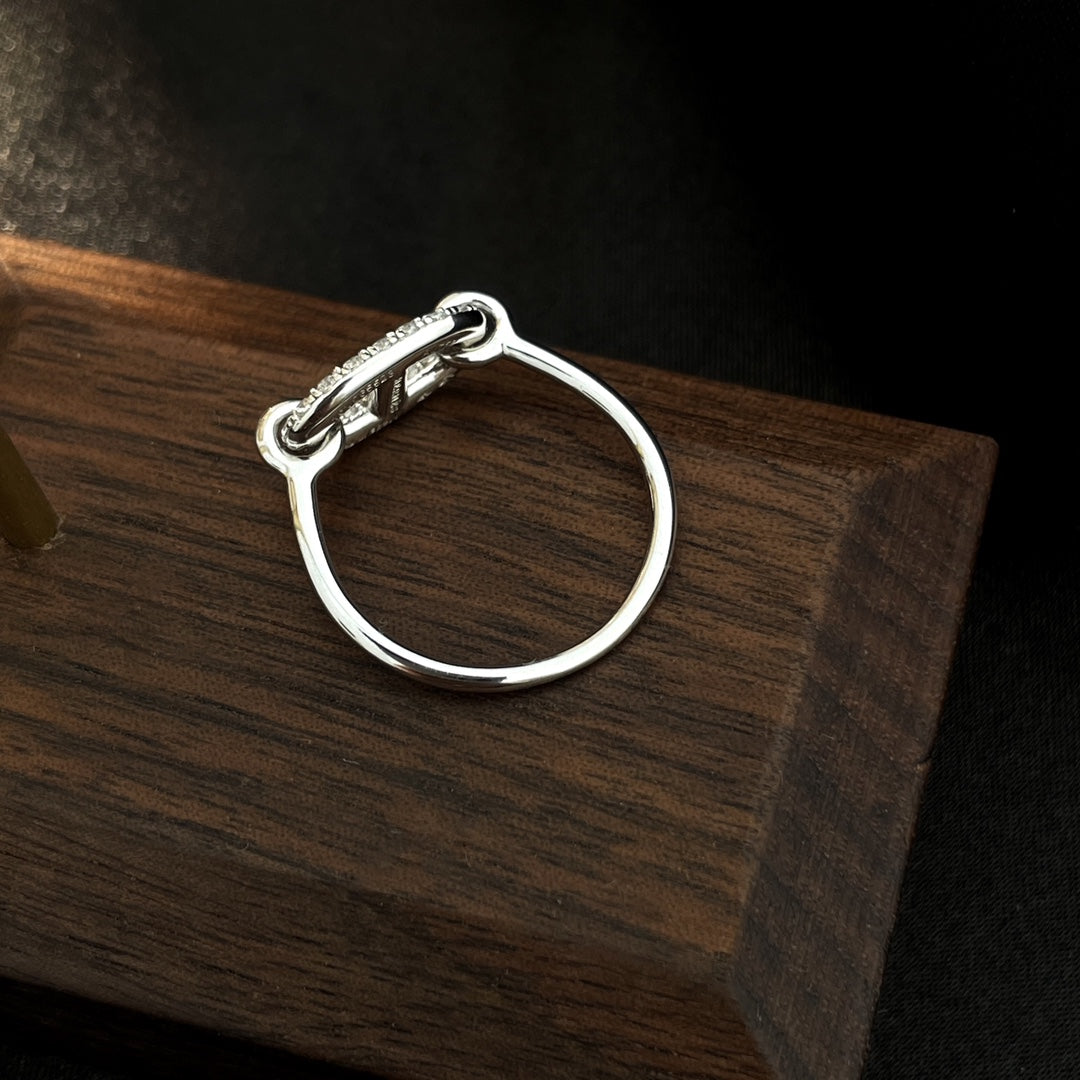 „Glow Jewelry“ RONDE KLEINER SILBERNER DIAMANTENRING