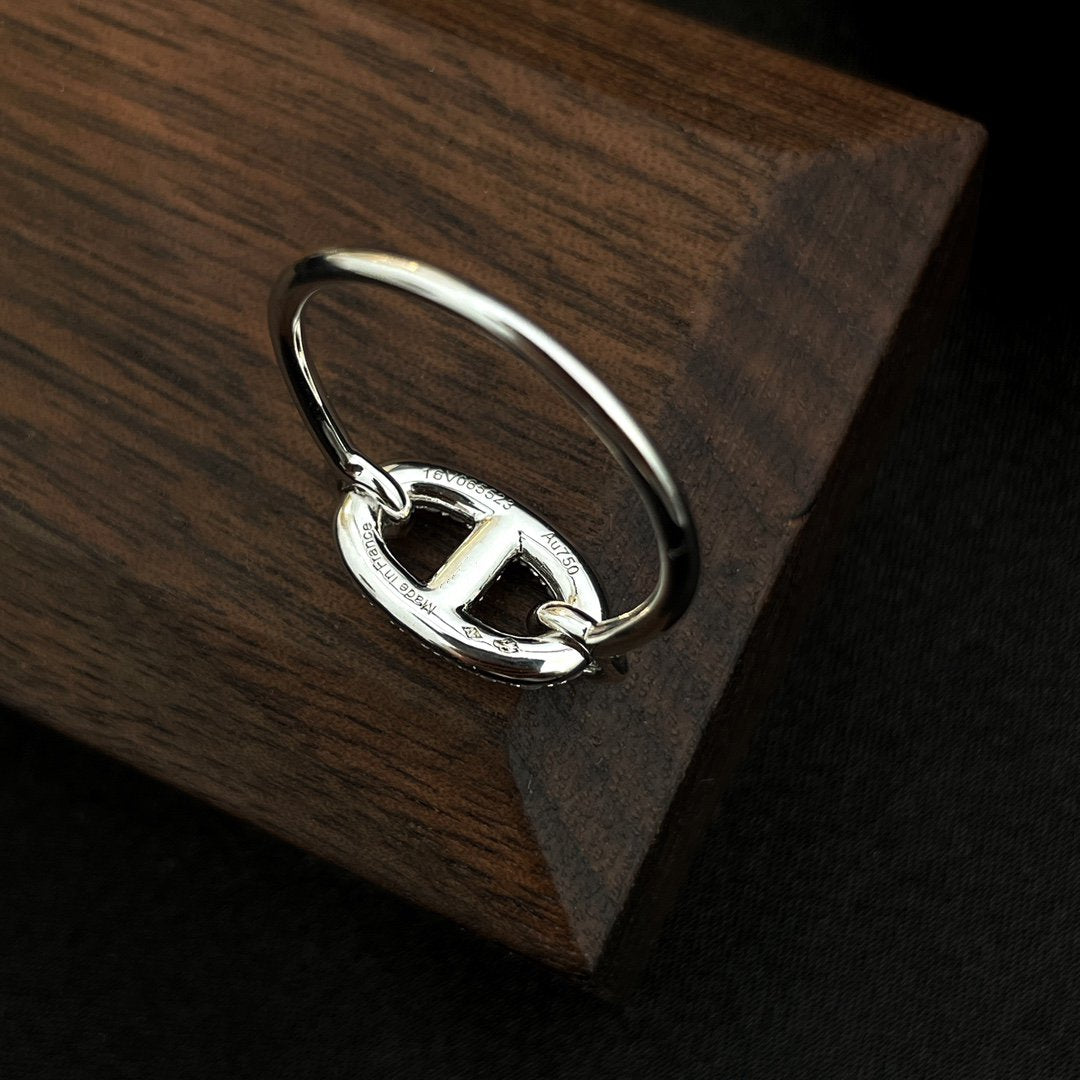 „Glow Jewelry“ RONDE KLEINER SILBERNER DIAMANTENRING