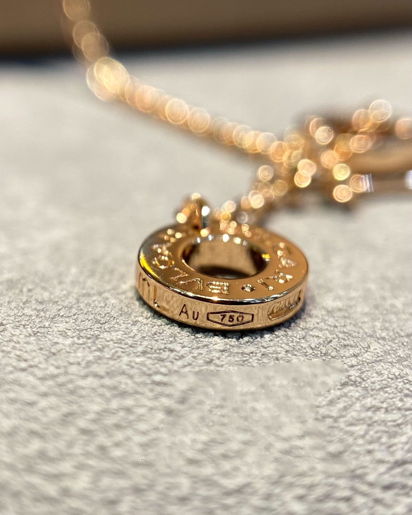 [Glow Jewelry]DREAM MOP DIAMOND PAVED PINK GOLD NECKLACE