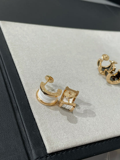 [Glow Jewelry]ZERO 1 PINK GOLD CERAMIC EARRINGS