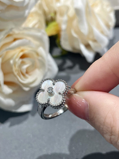 [Glow Jewelry]CLOVER SILVER MOP DIAMOND RING