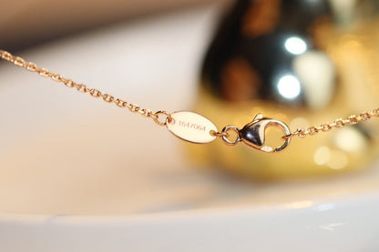 „Glow Jewelry“ JEUX MALACHIT 1 DIAMANT ROSÉGOLD-HALSKETTE