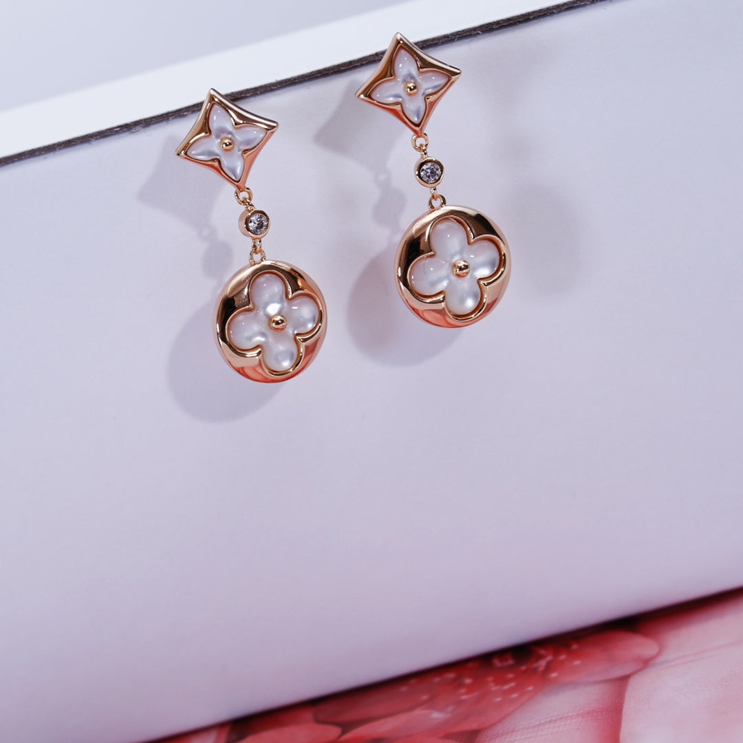 ¡®Glow Jewelry¡¯STAR AND SUN PINK GOLD MOP DROP EARRINGS
