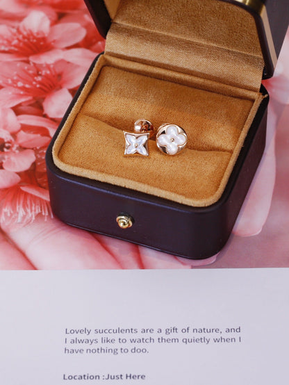 ¡®Glow Jewelry¡¯STAR AND SUN PINK GOLD MOP STUD EARRINGS
