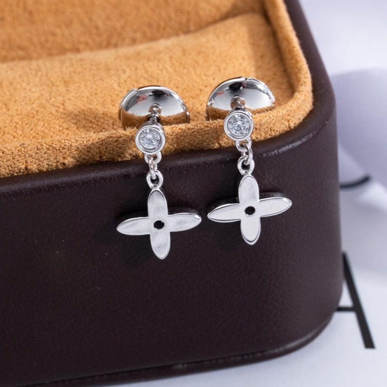 „Glow Jewelry“ VIDYLLE SILBERNE DIAMANT-MINI-DROP-OHRRINGE