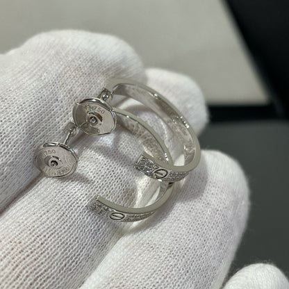 ¡®Glow Jewelry¡¯LOVE DIAMOND SILVER HOOP EARRINGS