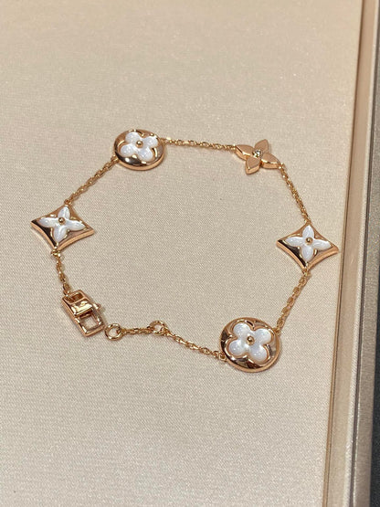 ¡®Glow Jewelry¡¯STAR AND SUN 5 MOTIF MOP PINK GOLD BRACELET