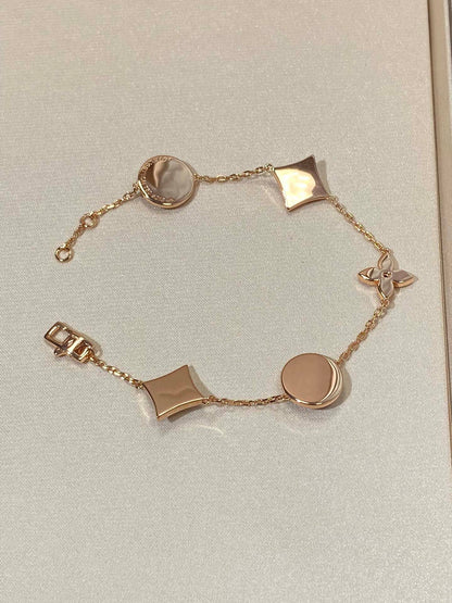 ¡®Glow Jewelry¡¯STAR AND SUN 5 MOTIF MOP PINK GOLD BRACELET