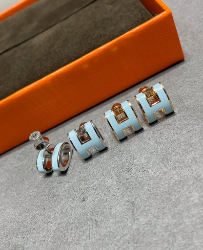„Glow Jewelry“ POP H SKY BLUE OHRSTECKER