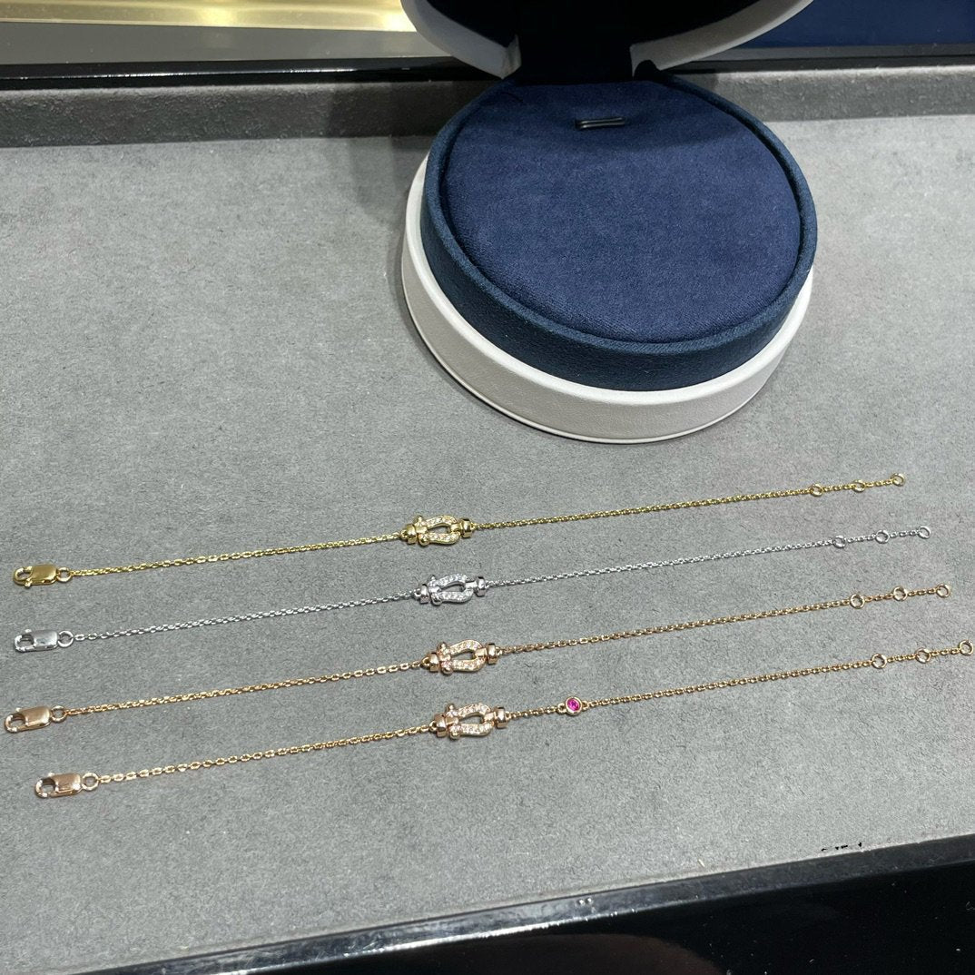 [Glow Jewelry]FORCE 10 DIAMOND CHAIN LINK PINK GOLD BRACELET