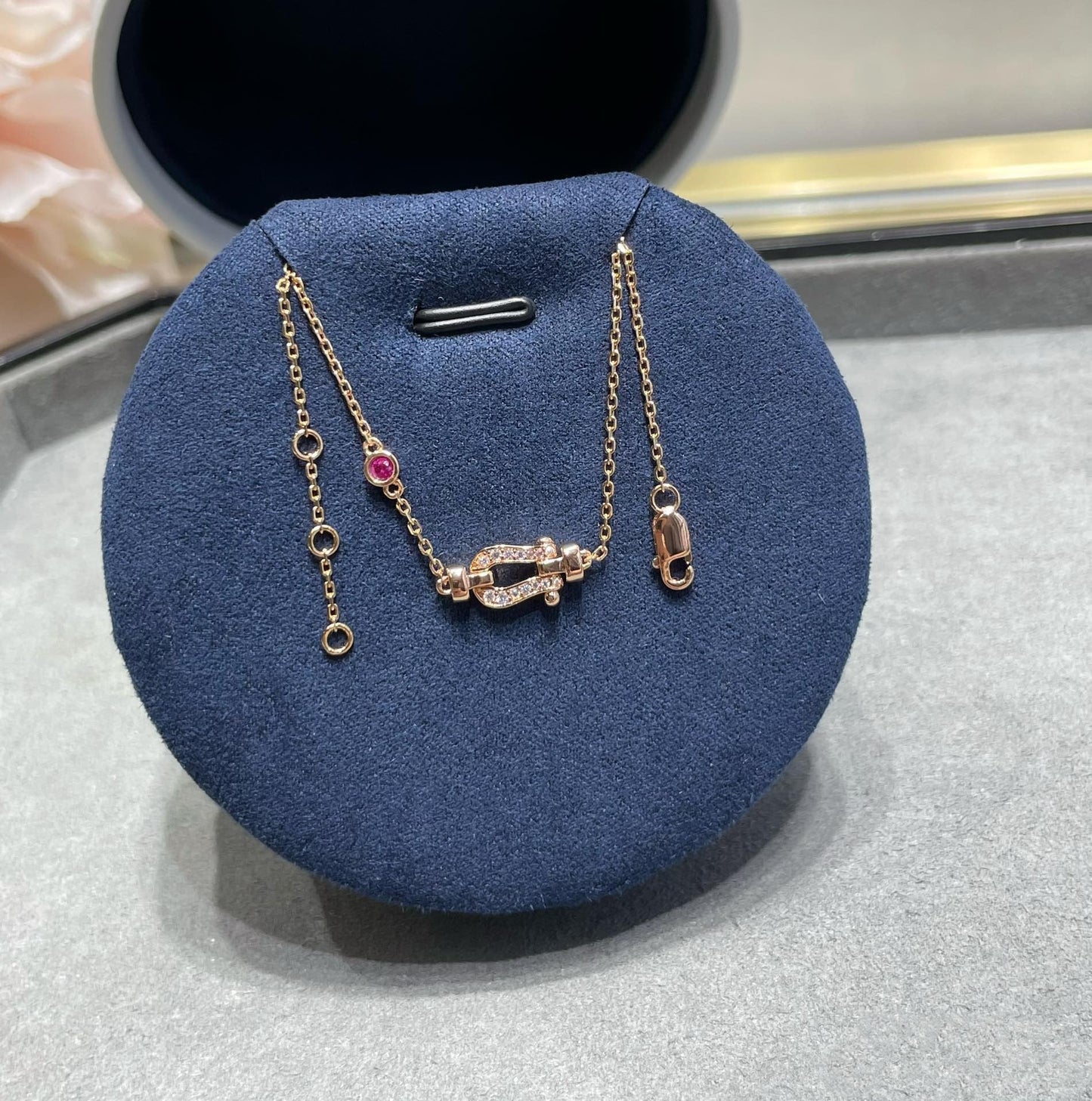 [Glow Jewelry]FORCE 10 DIAMOND CHAIN LINK PINK GOLD BRACELET