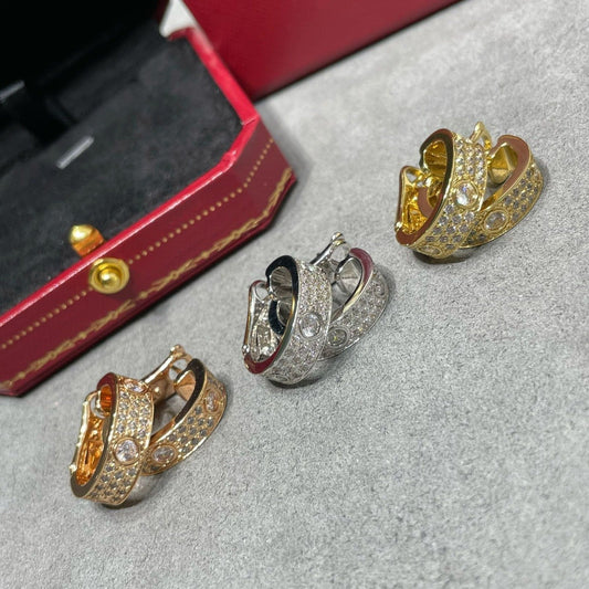 „Glow Jewelry“ LOVE 5.5MM DIAMANT BESETZTE OHRRINGE