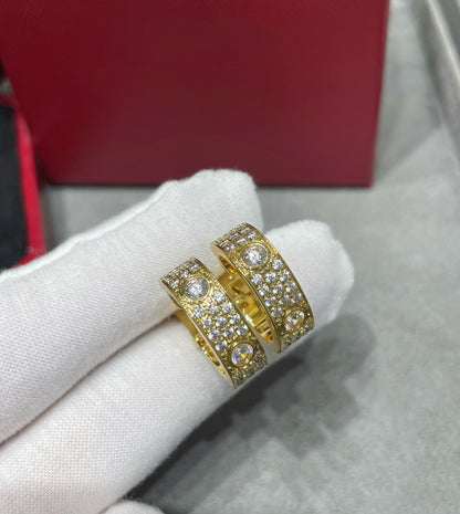 [Glow Jewelry]LOVE 5.5MM DIAMOND PAVED EARRINGS