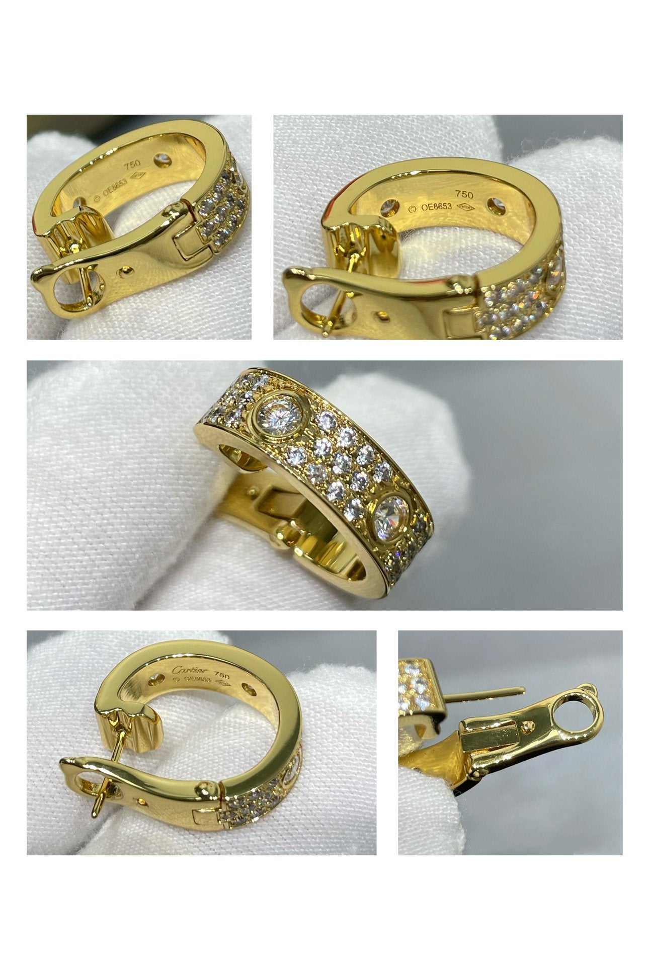 [Glow Jewelry]LOVE 5.5MM DIAMOND PAVED EARRINGS