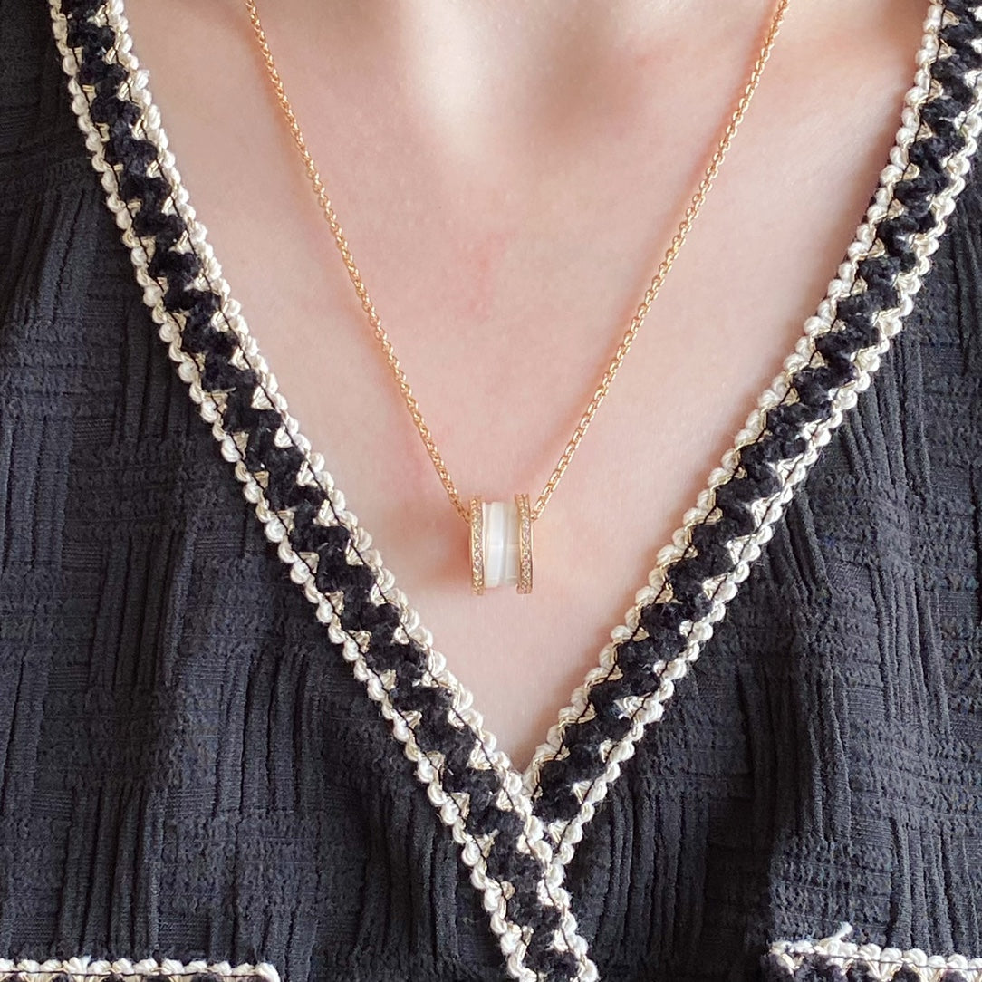 [Glow Jewelry]ZERO 1 DIAMOND CERAMIC NECKLACE