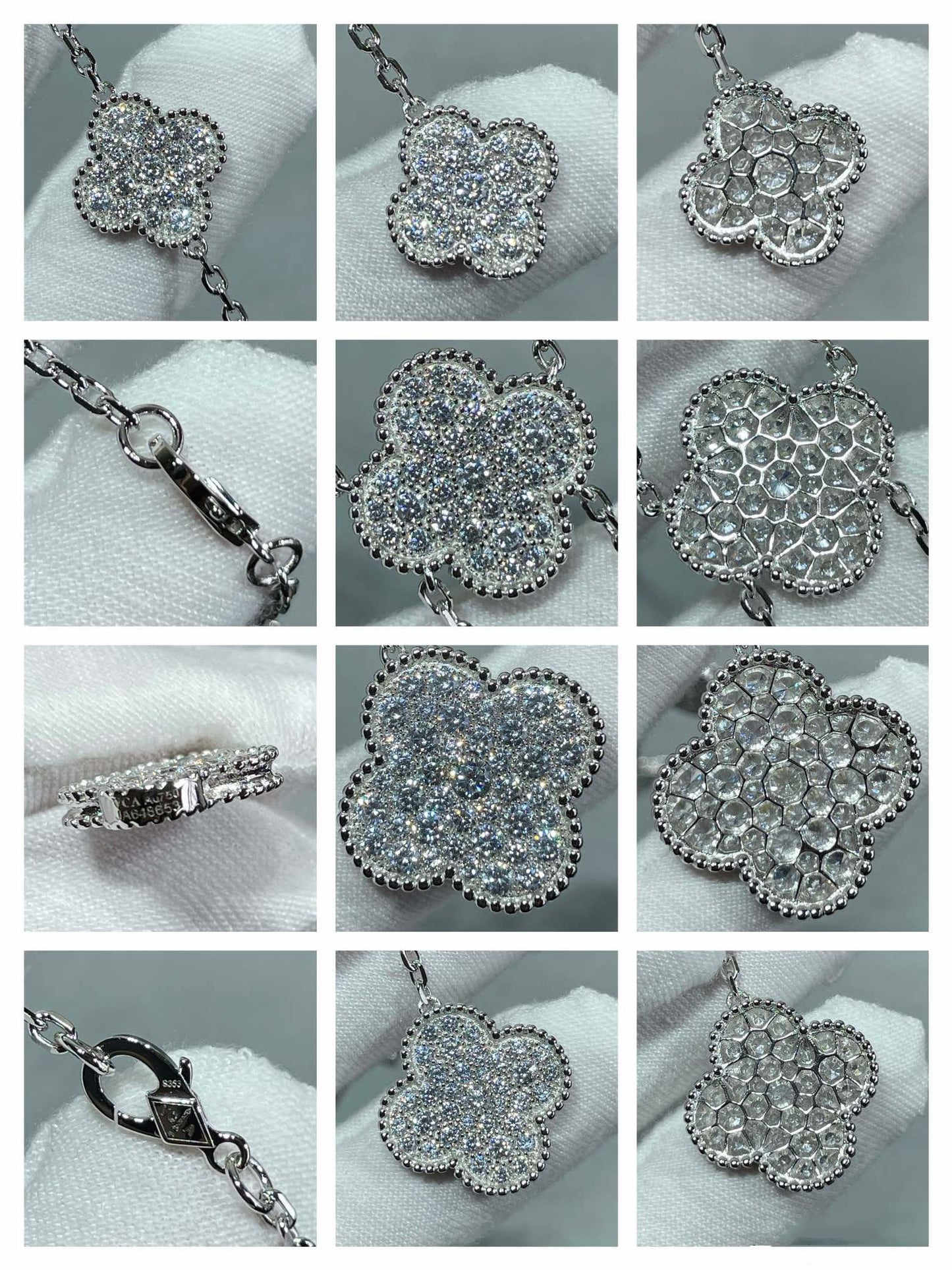 CLOVER 6 MOTIV HALSKETTE MIT DIAMANTEN-PAVÉ