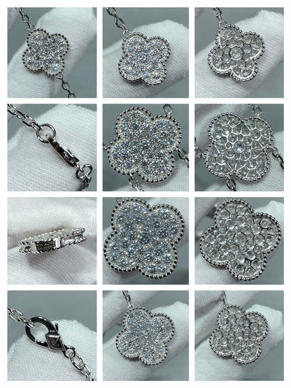 CLOVER 6 MOTIV HALSKETTE MIT DIAMANTEN-PAVÉ