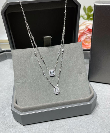 [Glow Jewelry]MY TWIN 2 ROW DIAMOND NECKLACE