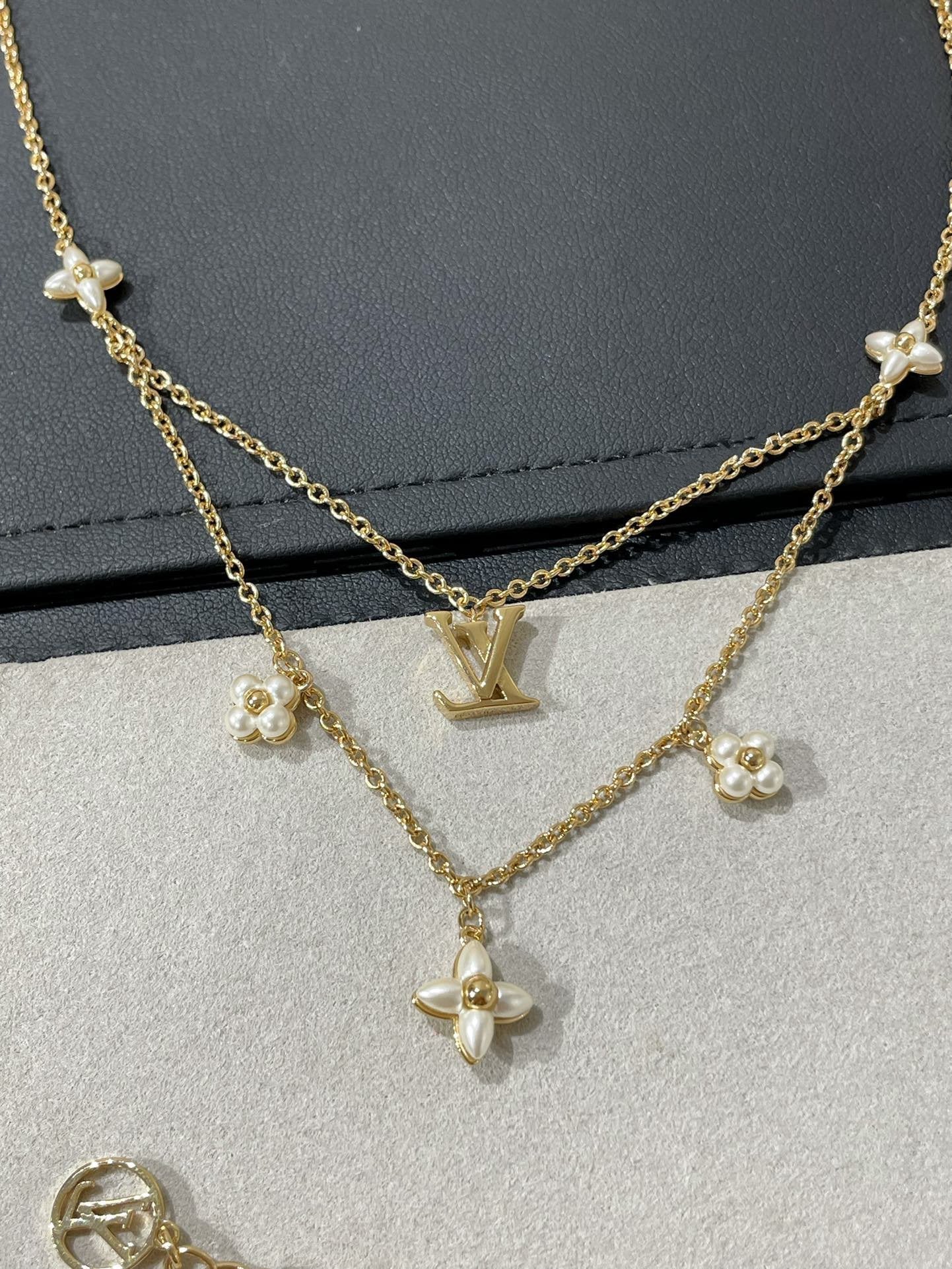 Glow JewelryFLOWERGRAM GOLD MOP DOPPELREIHIGE HALSKETTE