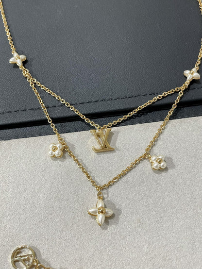 Glow JewelryFLOWERGRAM GOLD MOP DOPPELREIHIGE HALSKETTE
