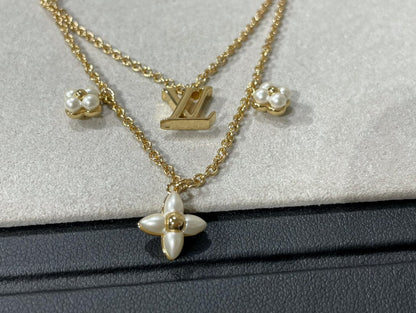 Glow JewelryFLOWERGRAM GOLD MOP DOPPELREIHIGE HALSKETTE