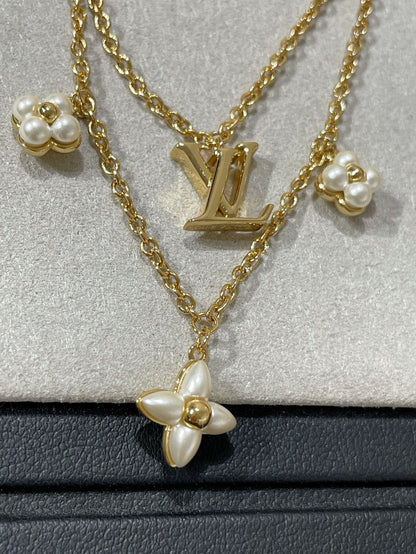 Glow JewelryFLOWERGRAM GOLD MOP DOPPELREIHIGE HALSKETTE