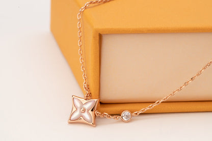 ¡®Glow Jewelry¡¯ STAR PINK MOP 1 DIAMANT ROSÉGOLD-HALSKETTE