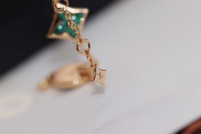 „Glow Jewelry“ Stern- und Sonnen-Armband mit 4 Motiven aus Rotgold und Malachit
