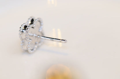 „Glow Jewelry“ KLEINE KLEEBKATTEN-OHRSTECKER AUS SILBER MIT TÜRKIS