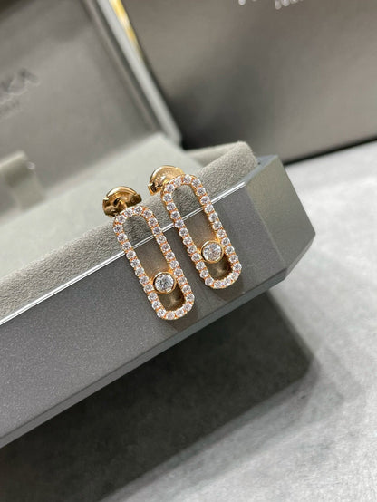[Glow Jewelry]MOVE UNO STUD DIAMOND PAVED EARRINGS