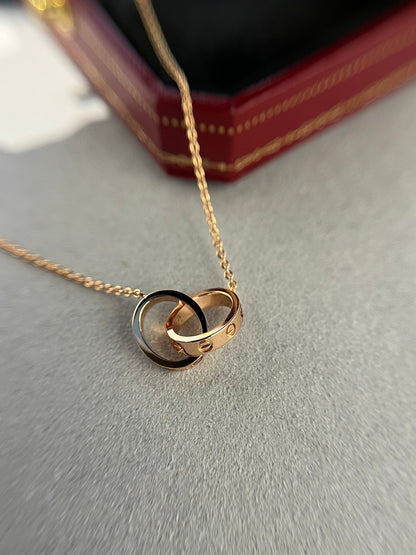 ¡®Glow Jewelry¡¯LOVE NECKLACE DOUBLE RING PINK GOLD