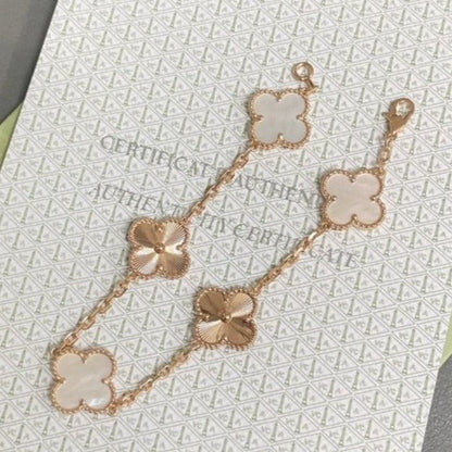 [Glow Jewelry]Neue KOLLEKTION CLOVER WHITE PEARL MOP 5 MOTIV ARMBÄNDER