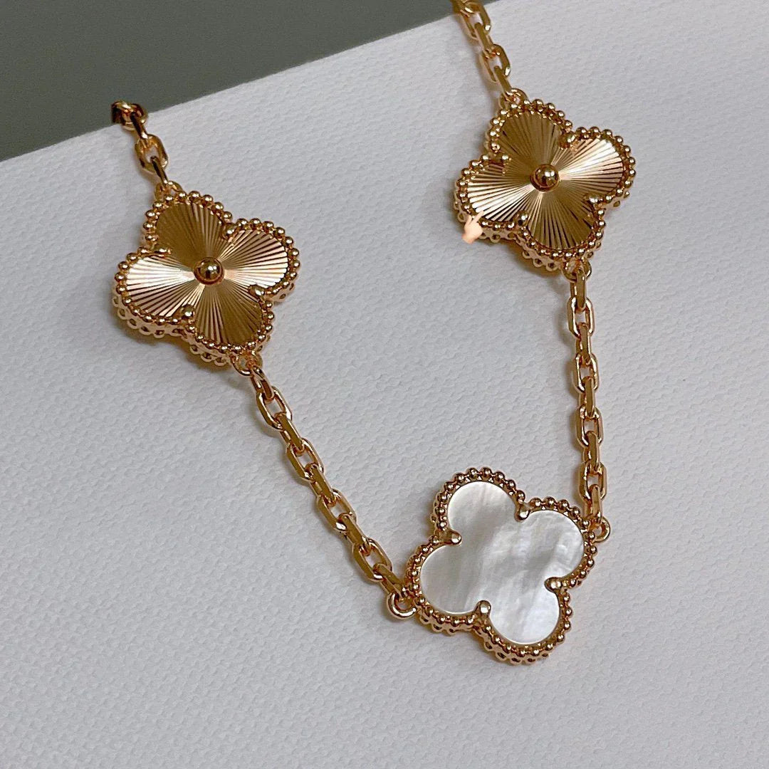 [Glow Jewelry]Neue KOLLEKTION CLOVER WHITE PEARL MOP 5 MOTIV ARMBÄNDER
