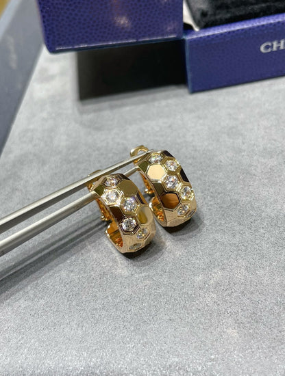 [Glow Jewelry]BEE LOVE DIAMOND HOOP EARRINGS
