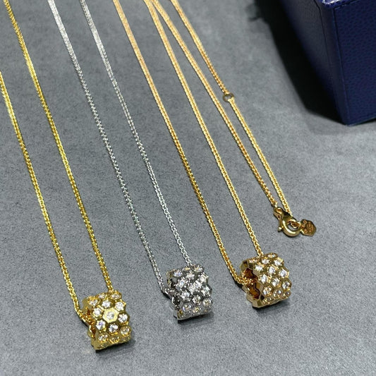 Glow Jewelry 『BEE LOVE DIAMOND PAVED 3 ROW NECKLACE』