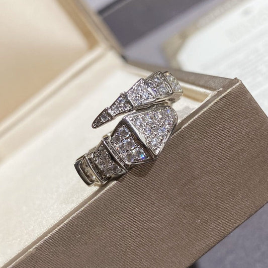 [Glow Jewelry]SERPENTI LARGE RING SILVER DIAMOND PAVED