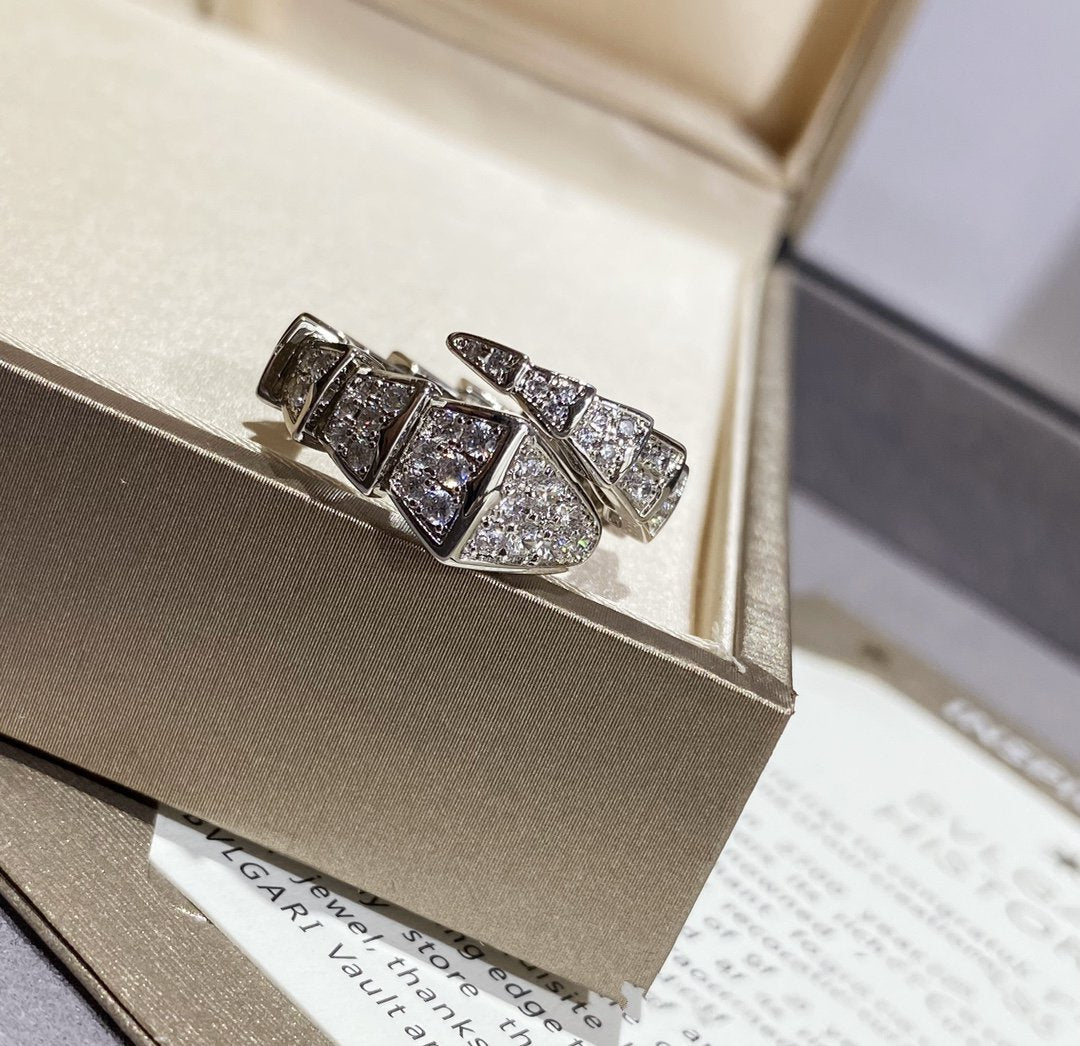 [Glow Jewelry]SERPENTI LARGE RING SILVER DIAMOND PAVED