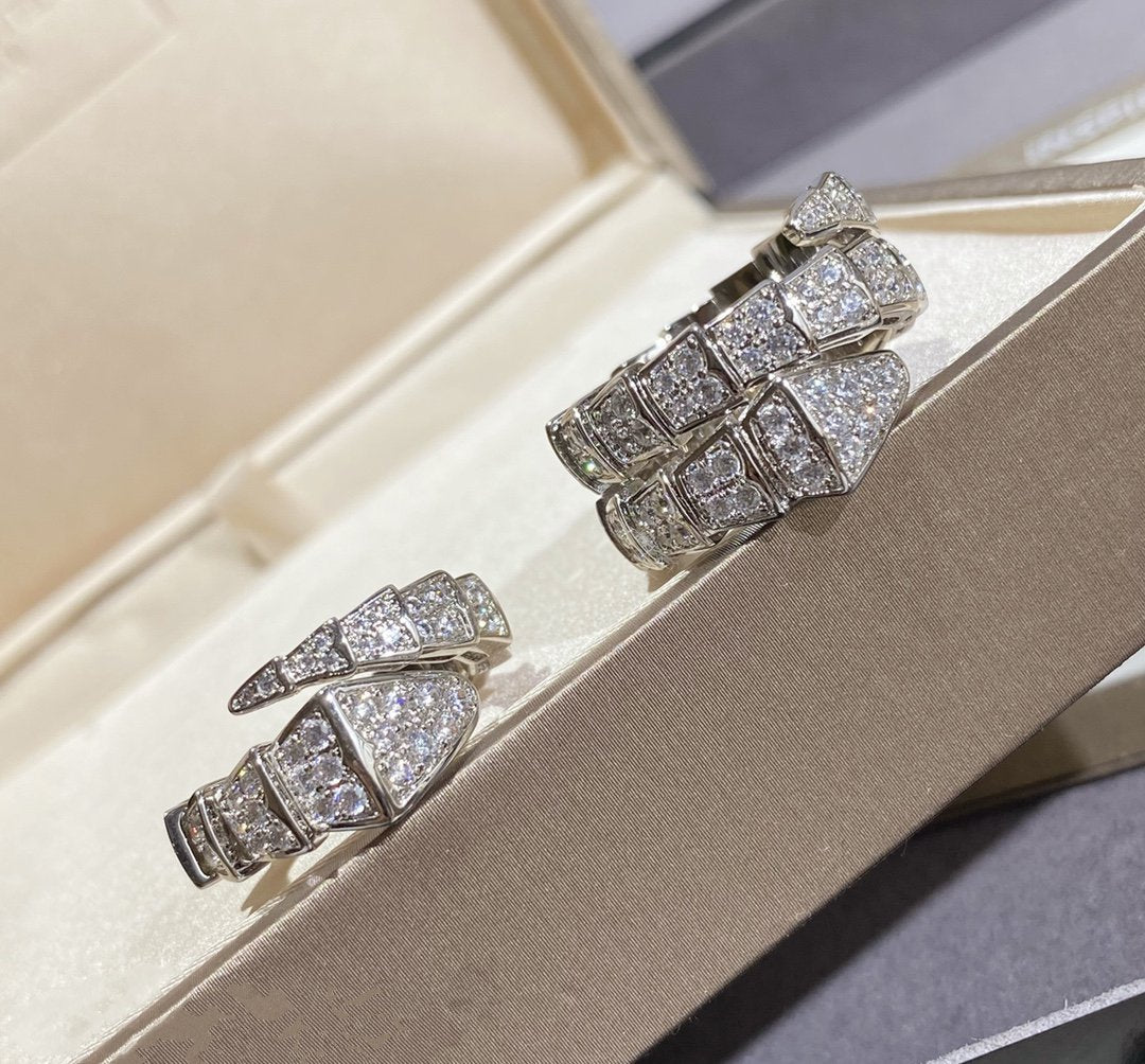 [Glow Jewelry]SERPENTI LARGE RING SILVER DIAMOND PAVED